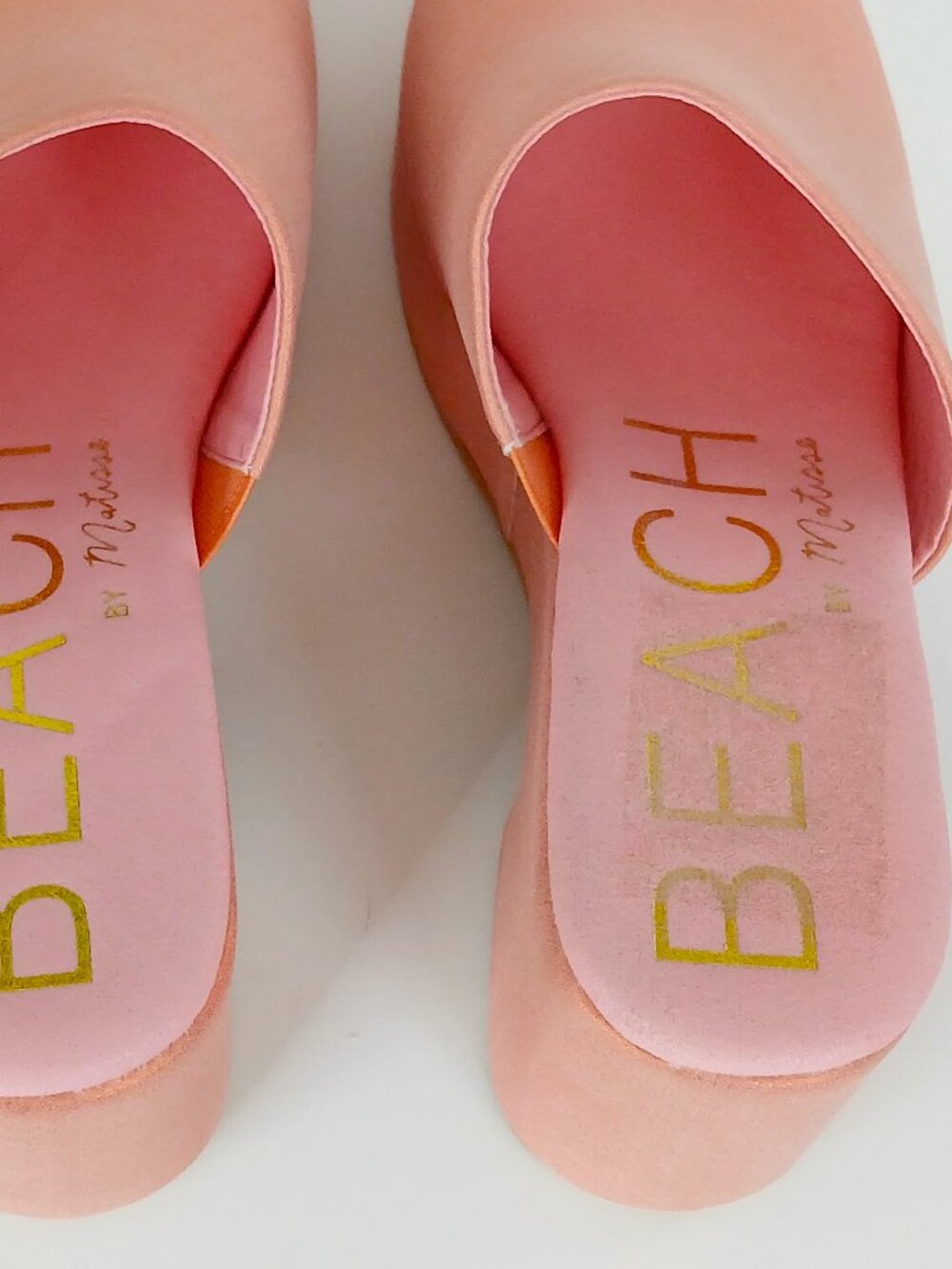 Beach By Matisse Shimmering Coral/Pink Platform Sandals, Size 8, New - Picture 8 of 11